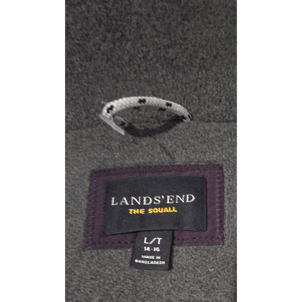 Lands' End Squall Breathable Waterproof Zip Parka Purple Hooded SZ L-Tall/14-16 - Picture 7 of 11